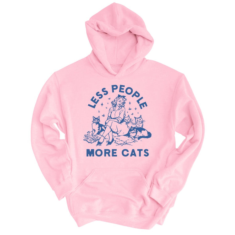 Less People More Cats - Light Pink - Unisex Hoodie