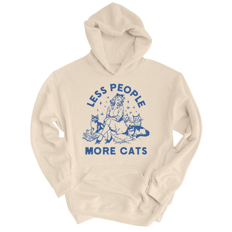 Less People More Cats - Sand - Unisex Hoodie