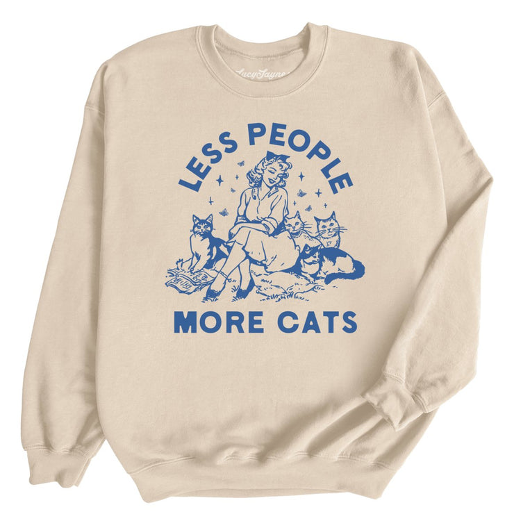 Less People More Cats - Sand - Unisex Sweatshirt
