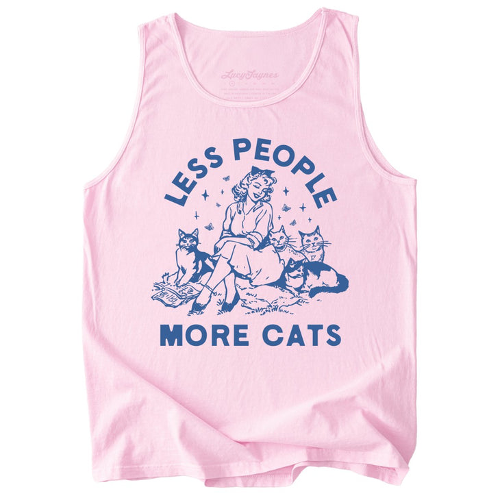 Less People More Cats Comfort Colors Tank Top