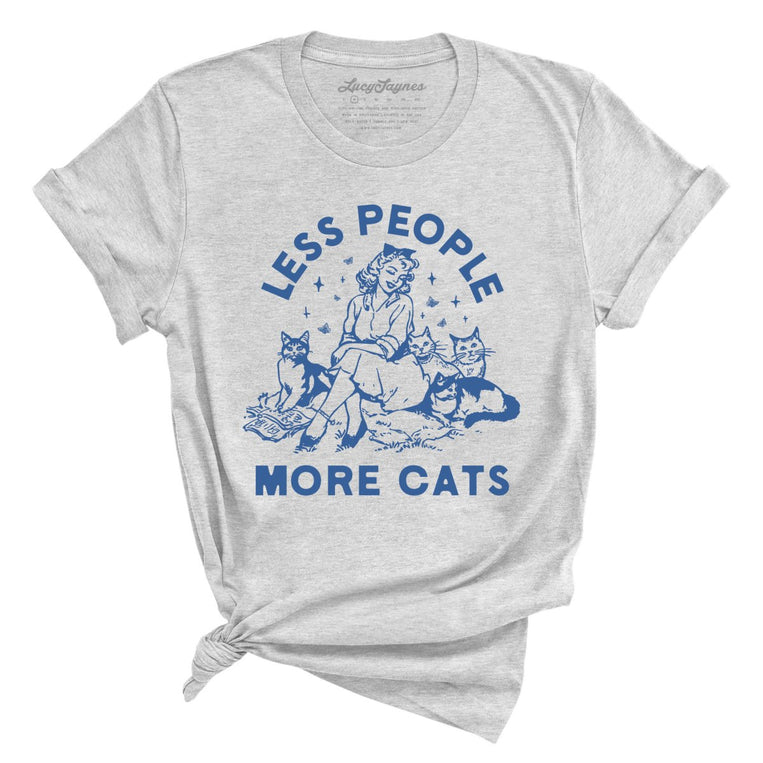 Less People More Cats - Athletic Heather - Unisex T-Shirt