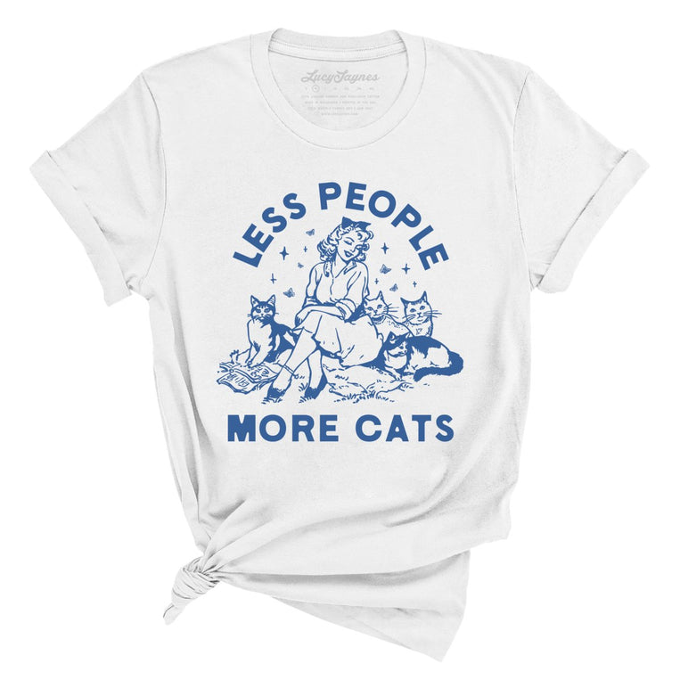 Less People More Cats - White - Unisex T-Shirt