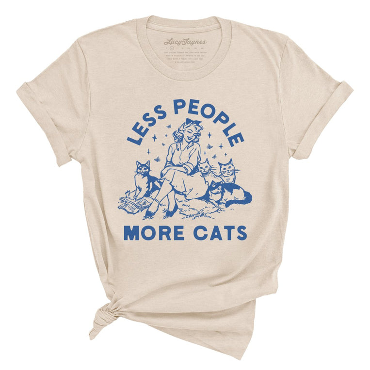 Less People More Cats - Soft Cream - Unisex T-Shirt