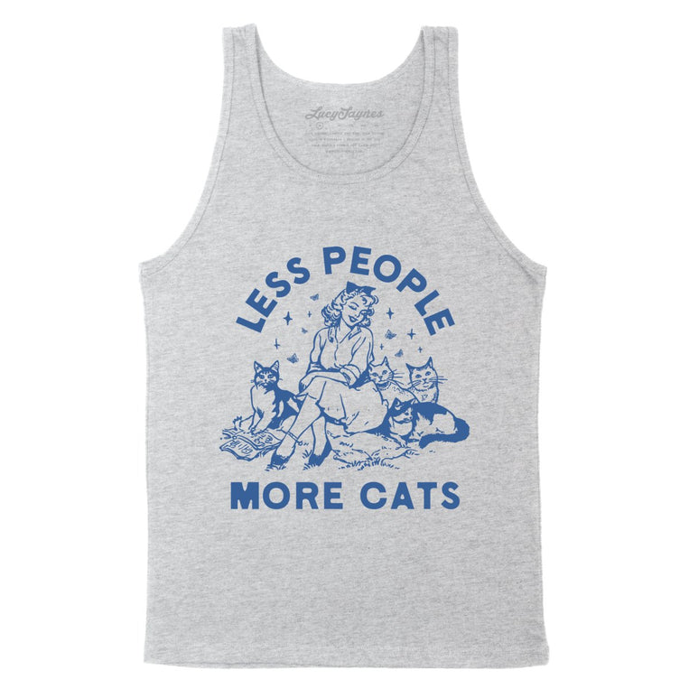 Less People More Cats - Athletic Heather - Unisex Tank Top