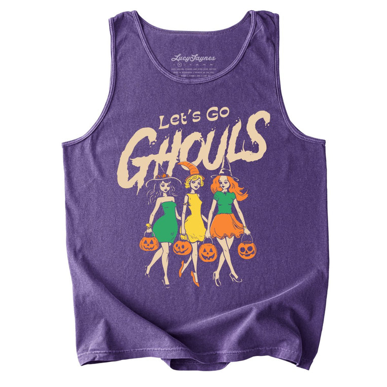 Let's Go Ghouls Comfort Colors Graphic Tank Top - Grape