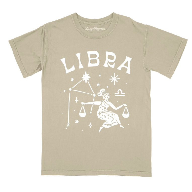 Libra - Khaki - Comfort Colors Tee