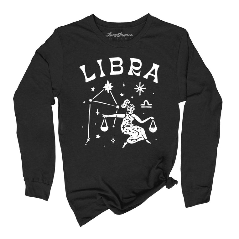 Libra - Black - Unisex Long Sleeve T-Shirt