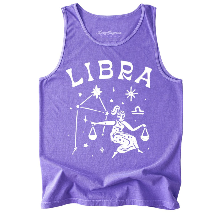 Libra Comfort Colors Graphic Tank Top - Violet