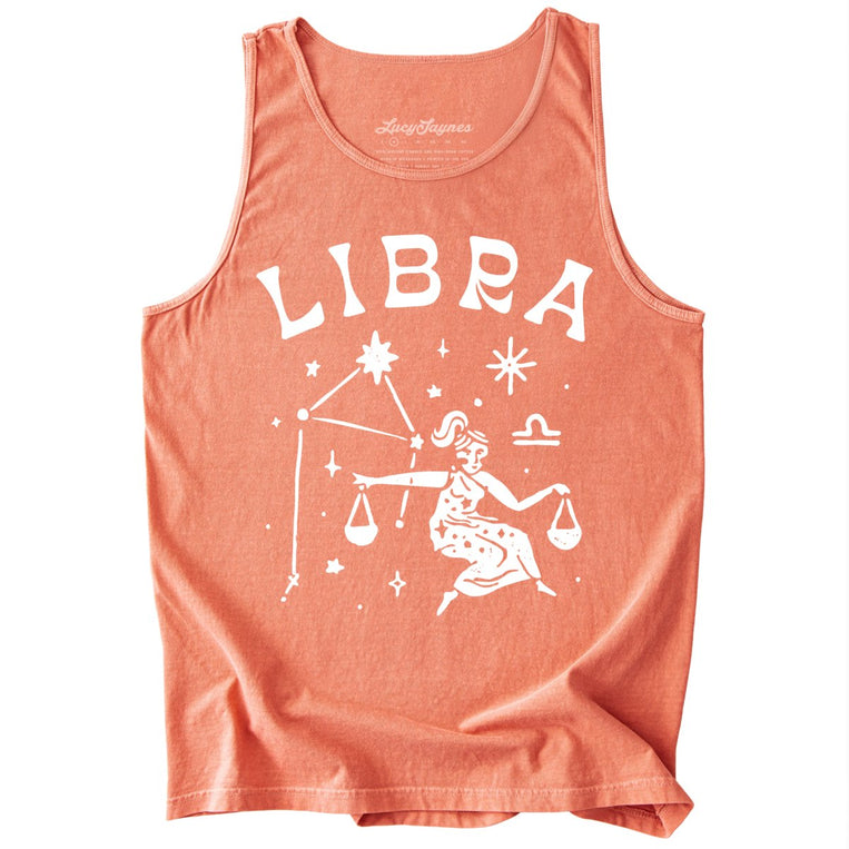 Libra Comfort Colors Graphic Tank Top - Terracotta