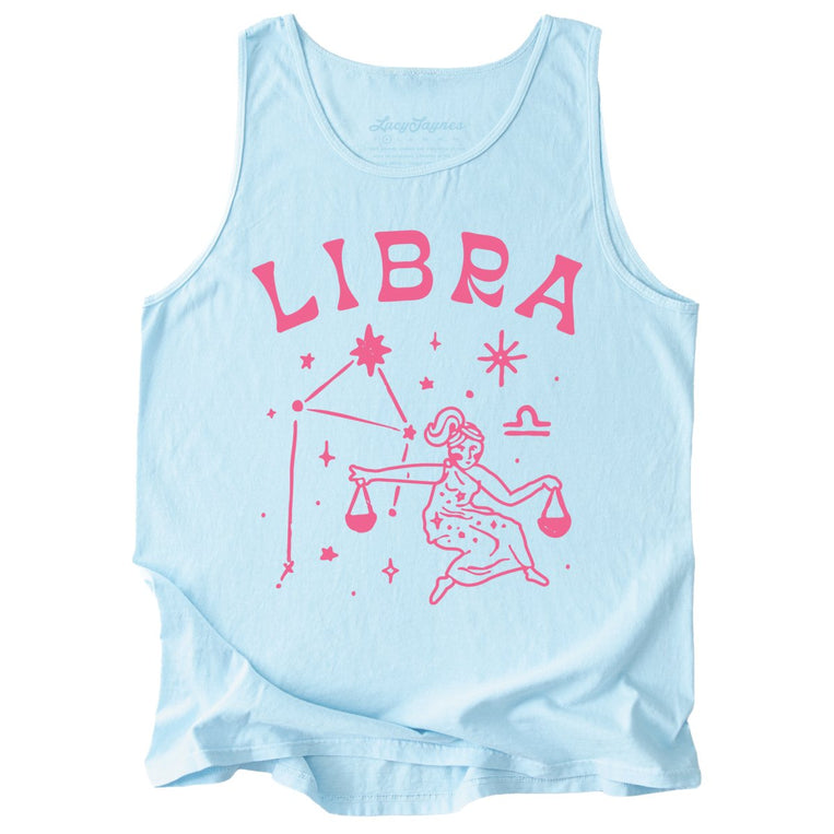 Libra Comfort Colors Graphic Tank Top - Chambray