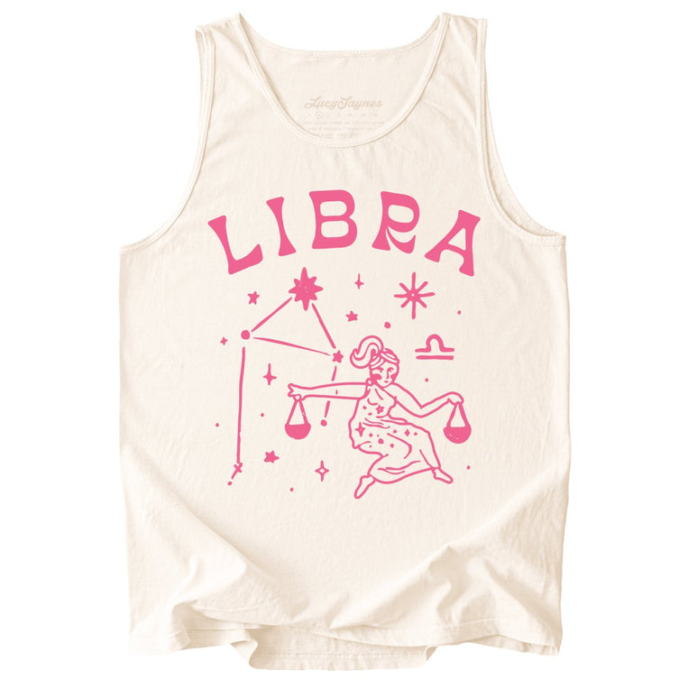 Libra Comfort Colors Graphic Tank Top - Ivory