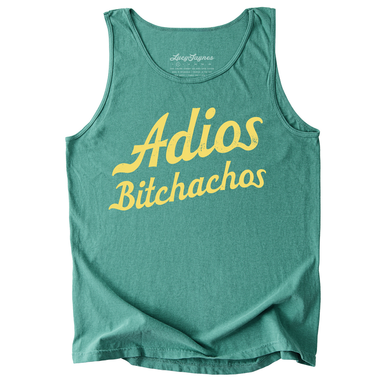 Adios Bitchachos Comfort Colors Graphic Tank Top - Light Green