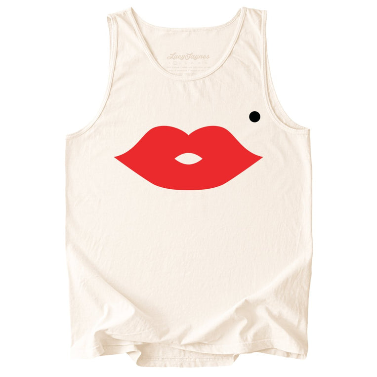 Lips Comfort Colors Graphic Tank Top - Ivory