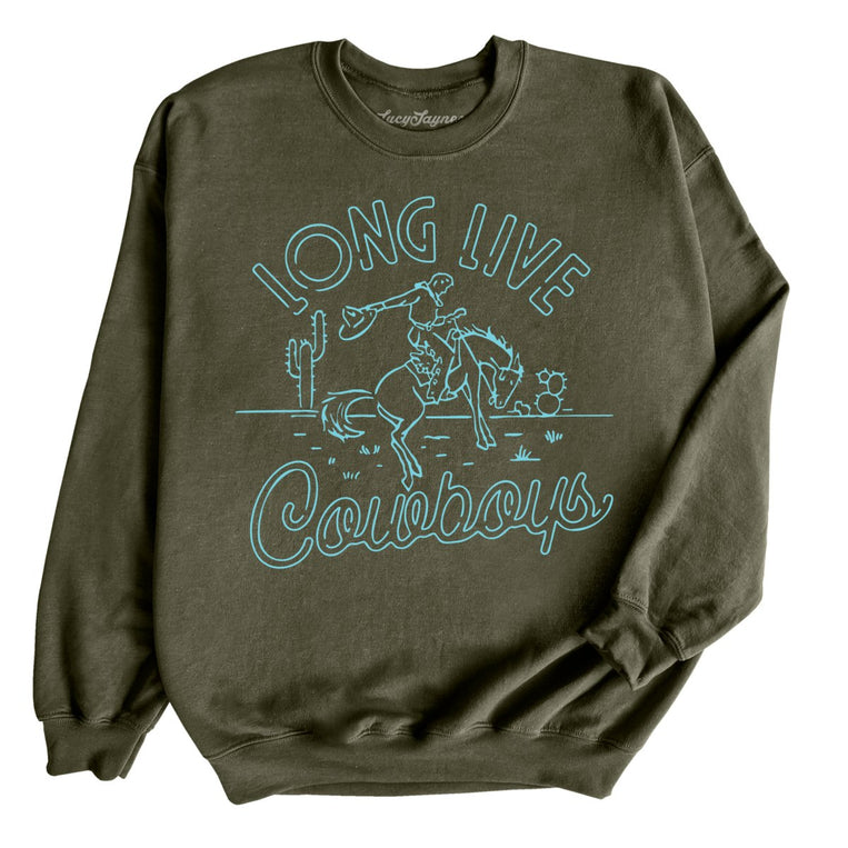 Long Live Cowboys - Military Green - Full Front