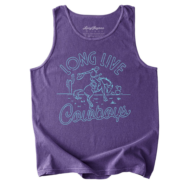 Long Live Cowboys Comfort Colors Graphic Tank Top - Grape