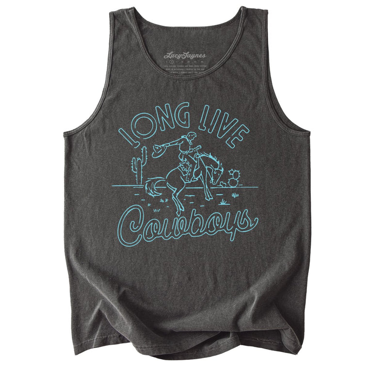 Long Live Cowboys Comfort Colors Graphic Tank Top - Pepper