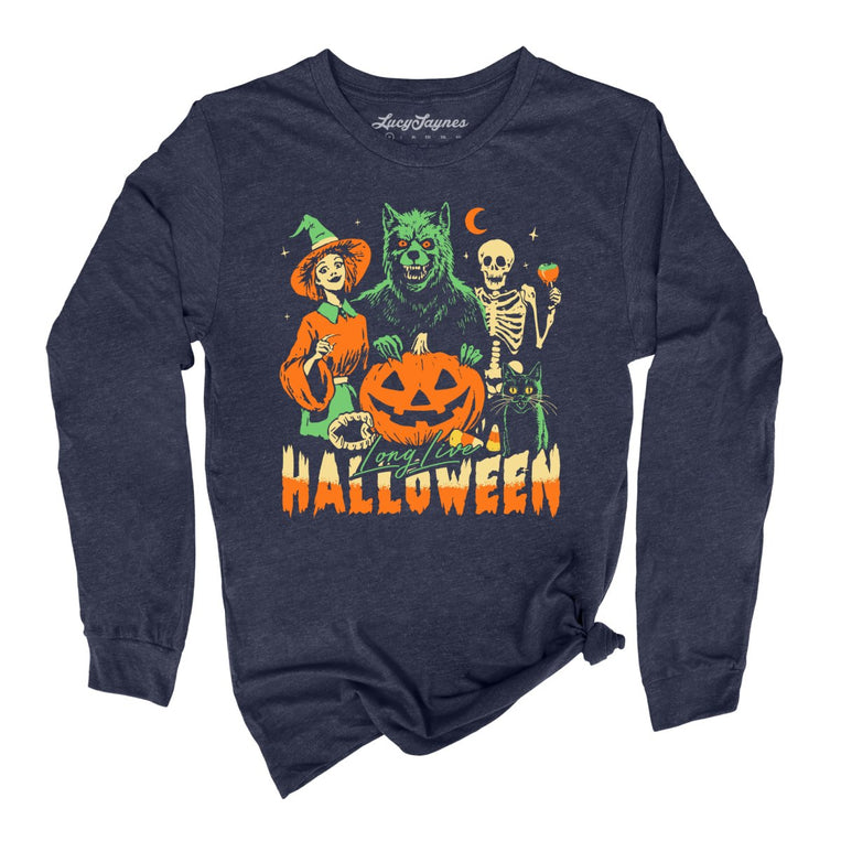 Long Live Halloween - Heather Navy - Full Front