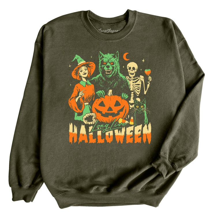 Long Live Halloween - Military Green - Full Front