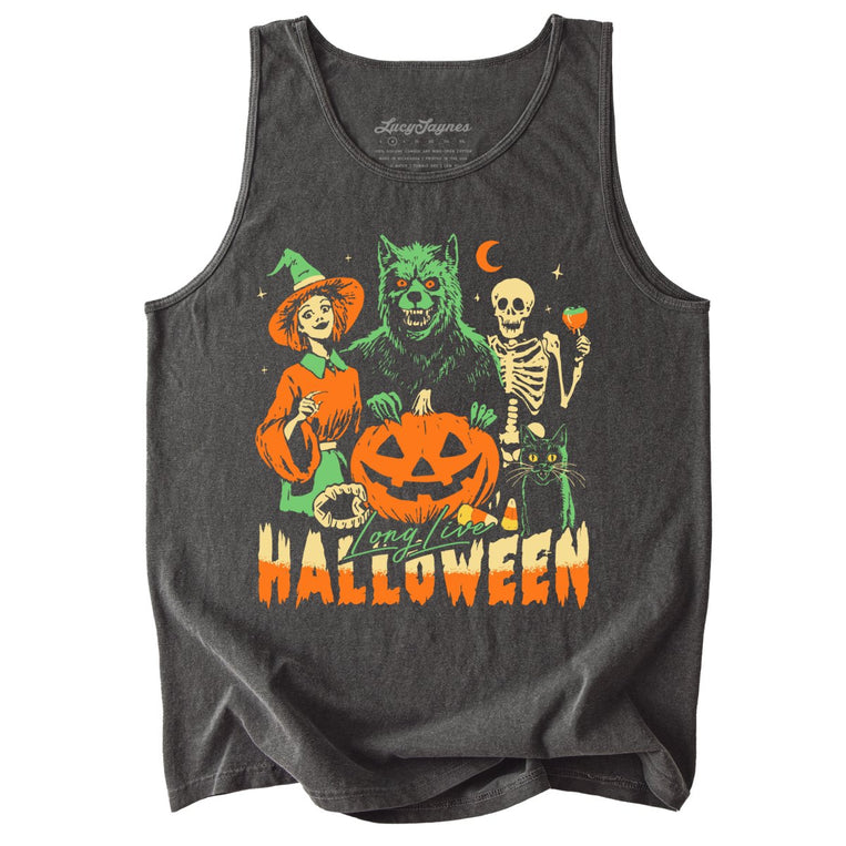 Long Live Halloween Comfort Colors Graphic Tank Top - Pepper