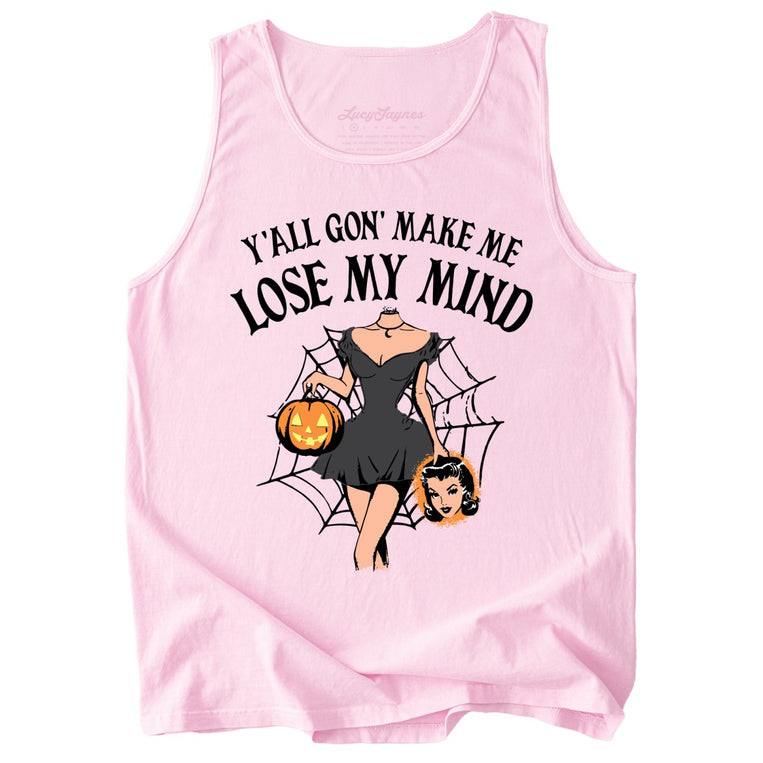 Lose My Mind Comfort Colors Graphic Tank Top - Blossom
