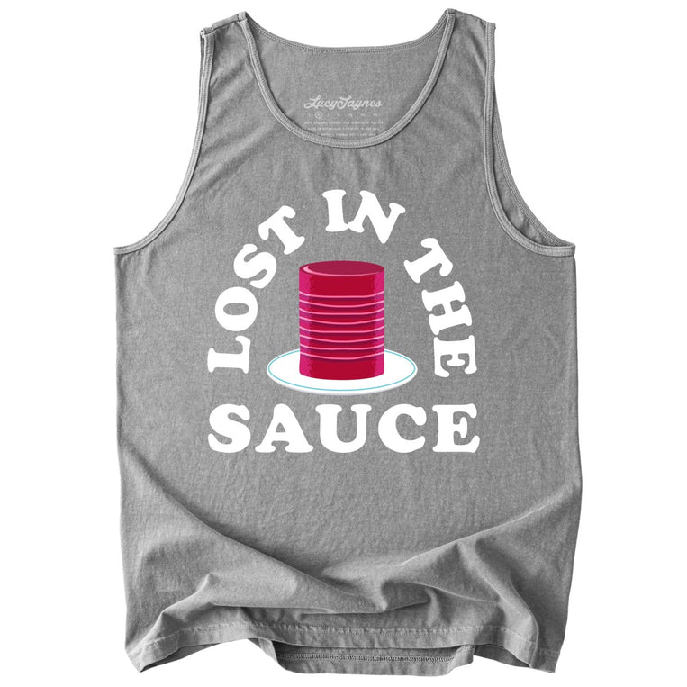 Lost In The Sauce Comfort Colors Graphic Tank Top - Grey