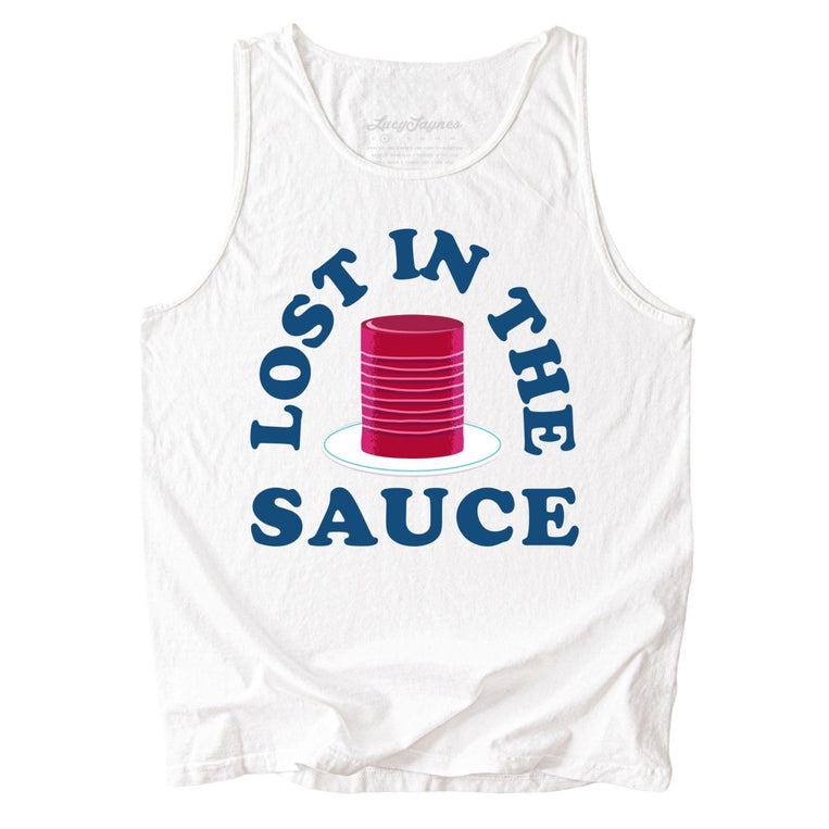 Lost In The Sauce Comfort Colors Graphic Tank Top - White