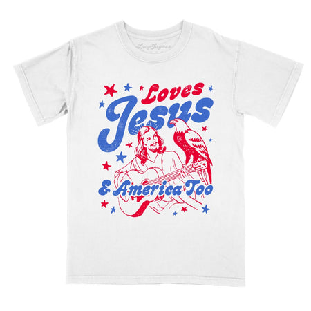 Loves Jesus And America Too Comfort Colors Tee
