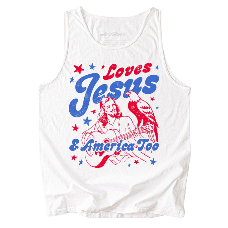 Loves Jesus And America Too Comfort Colors Tank Top