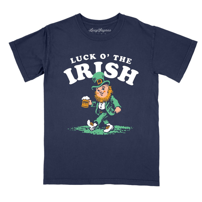 Luck O' The Irish - True Navy - Comfort Colors Tee