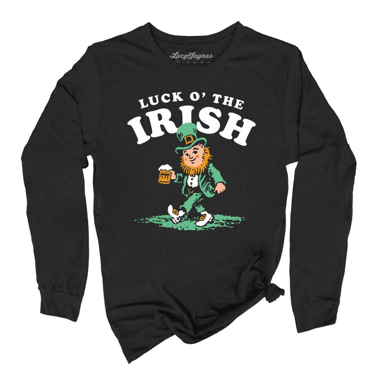 Luck O' The Irish - Black - Unisex Long Sleeve T-Shirt