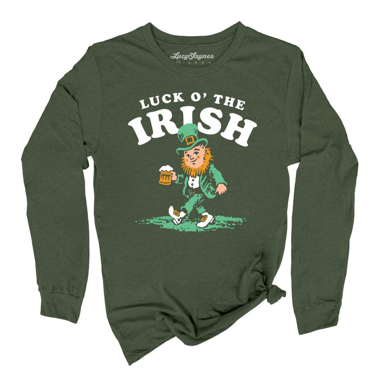 Luck O' The Irish - Military Green - Unisex Long Sleeve T-Shirt