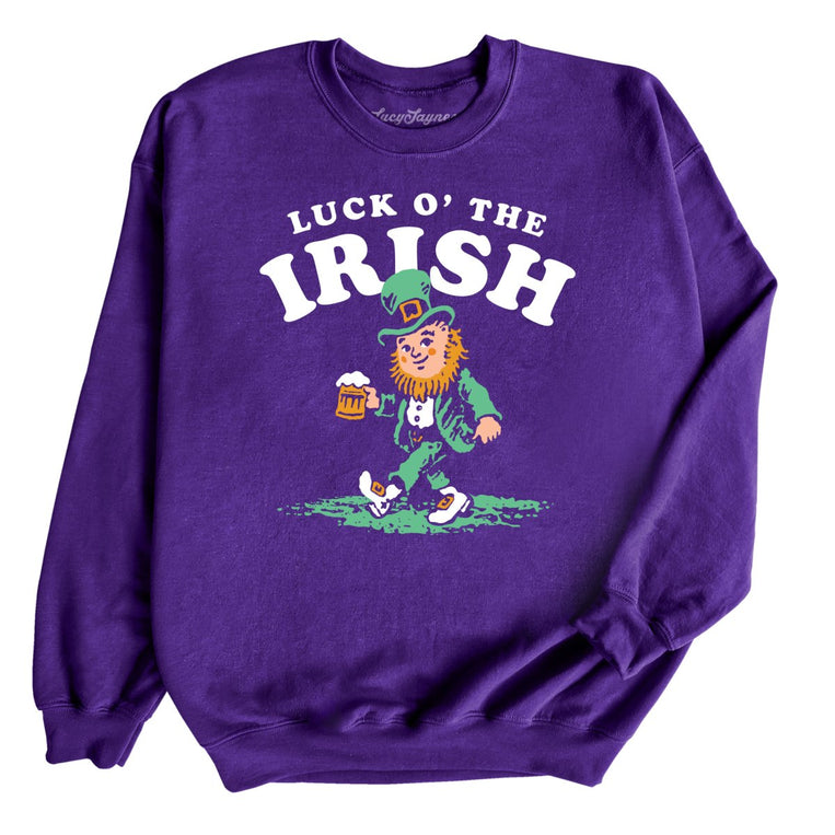 Luck O' The Irish - Purple - Unisex Sweatshirt