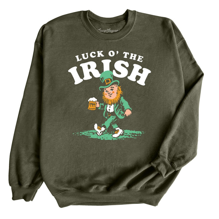 Luck O' The Irish - Military Green - Unisex Sweatshirt
