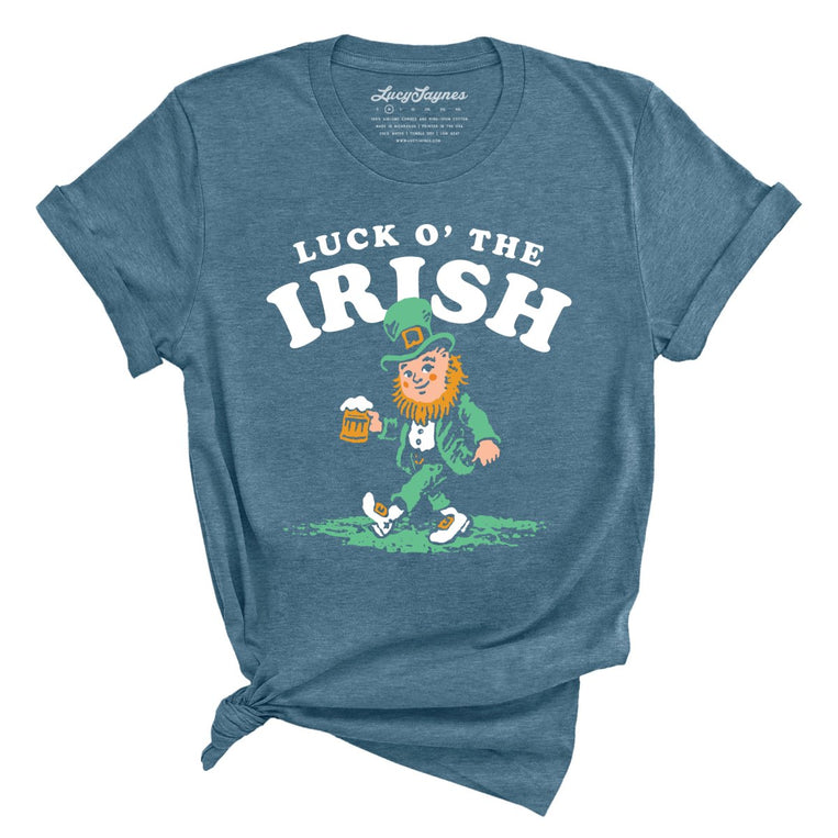 Luck O' The Irish - Heather Deep Teal - Unisex T-Shirt