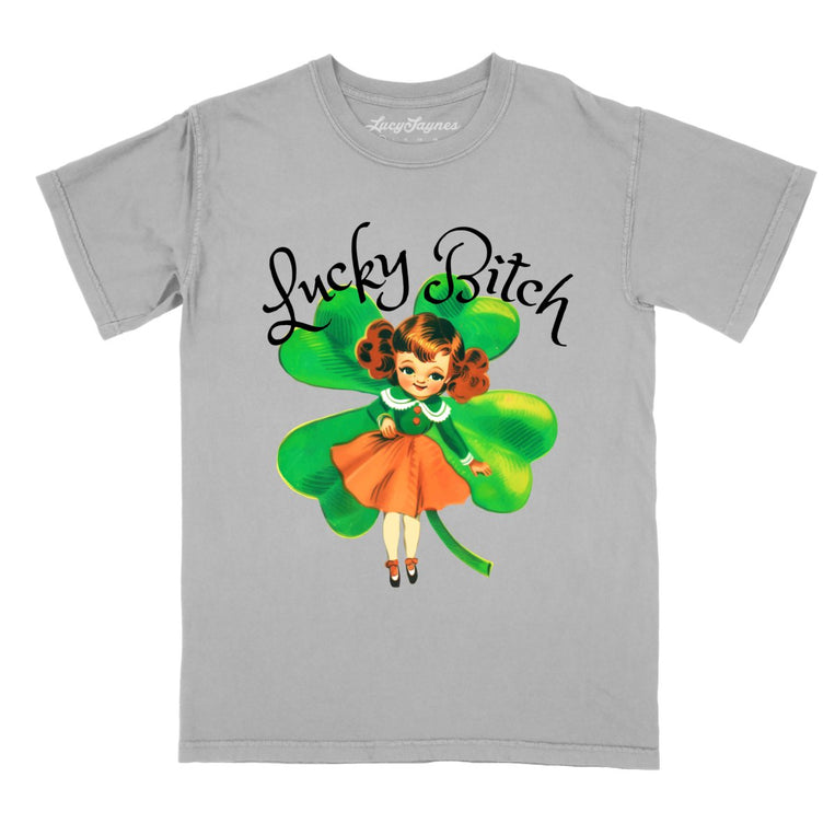 Lucky Bitch - Granite - Comfort Colors Tee