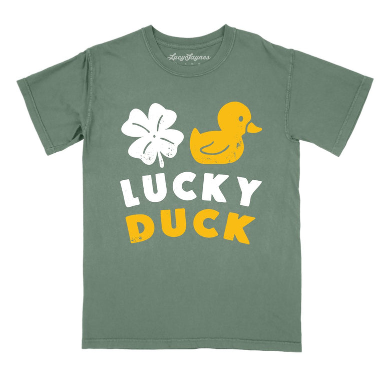 Lucky Duck - Moss - Comfort Colors Tee