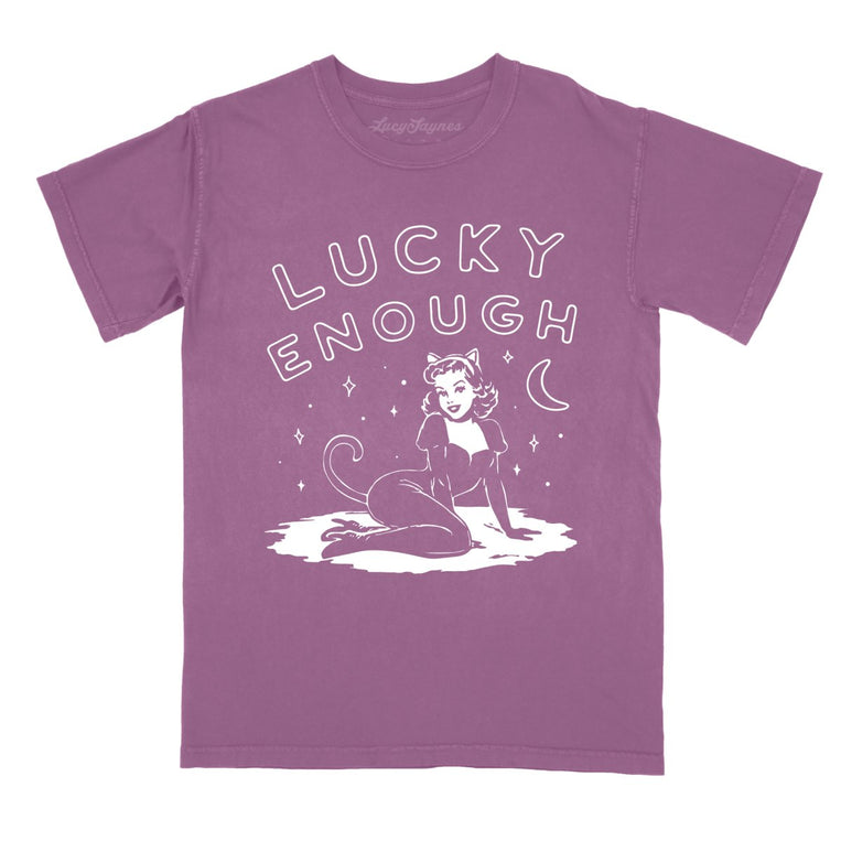 Lucky Enough - Berry - Comfort Colors Tee