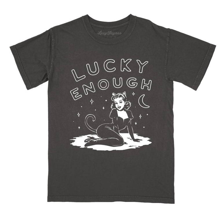 Lucky Enough - Pepper - Comfort Colors Tee