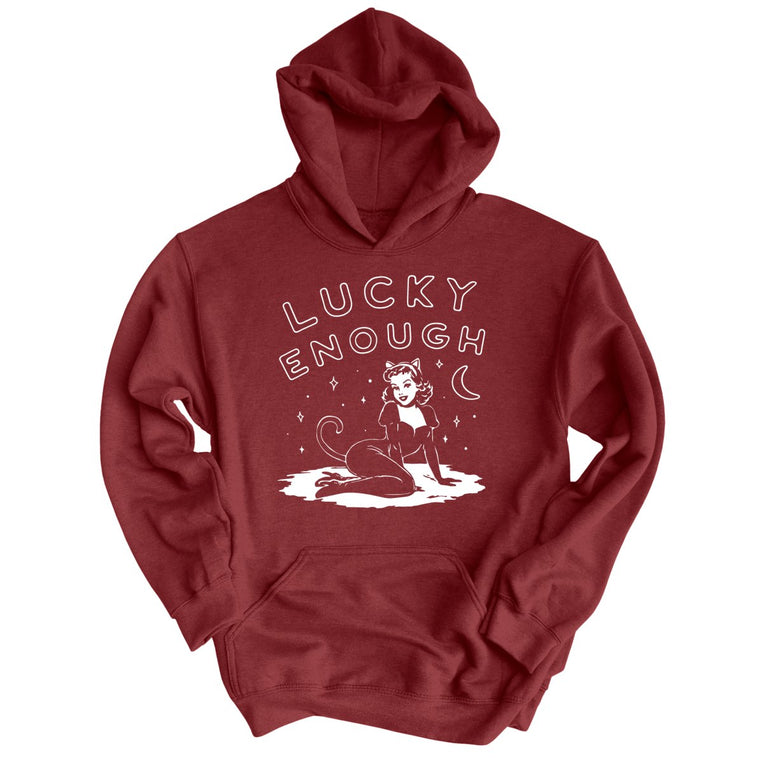 Lucky Enough - Maroon - Unisex Hoodie