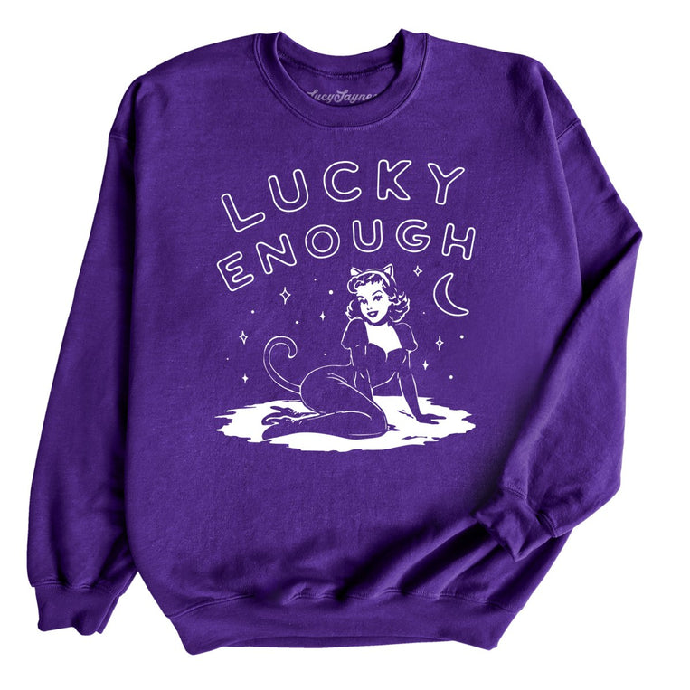 Lucky Enough - Purple - Unisex Sweatshirt
