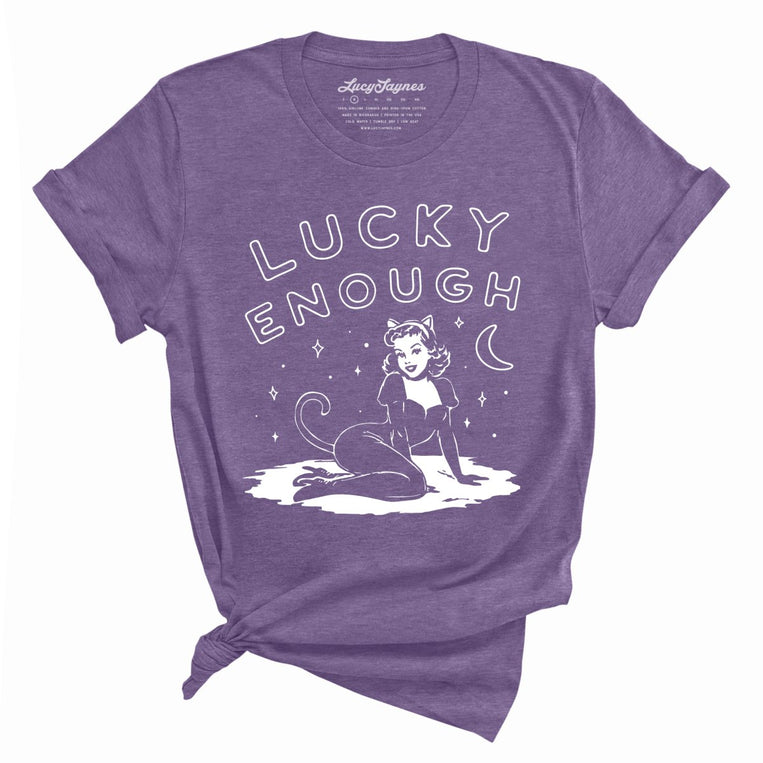 Lucky Enough - Heather Purple - Unisex T-Shirt