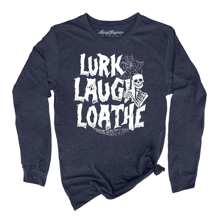 Lurk Laugh Loathe - Heather Navy - Full Front