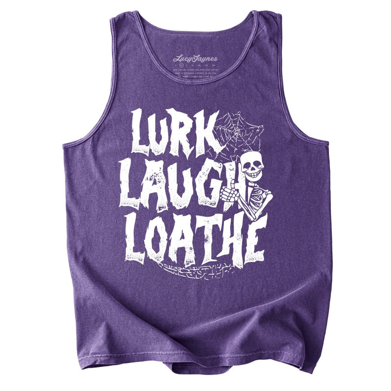 Lurk Laugh Loathe Comfort Colors Graphic Tank Top - Grape