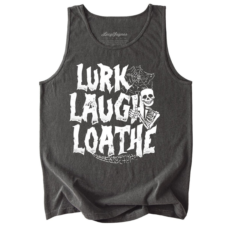 Lurk Laugh Loathe Comfort Colors Graphic Tank Top - Pepper