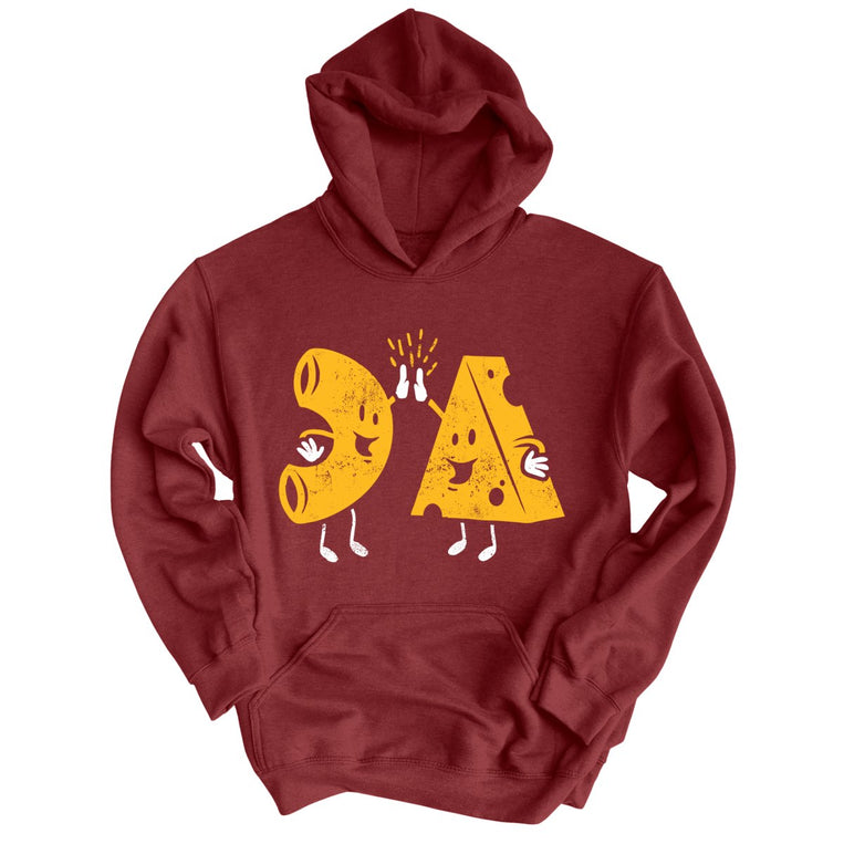 Mac And Cheese High Five - Maroon - Unisex Hoodie