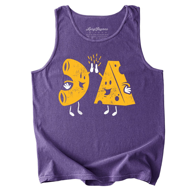 Mac And Cheese High Five Comfort Colors Graphic Tank Top - Grape