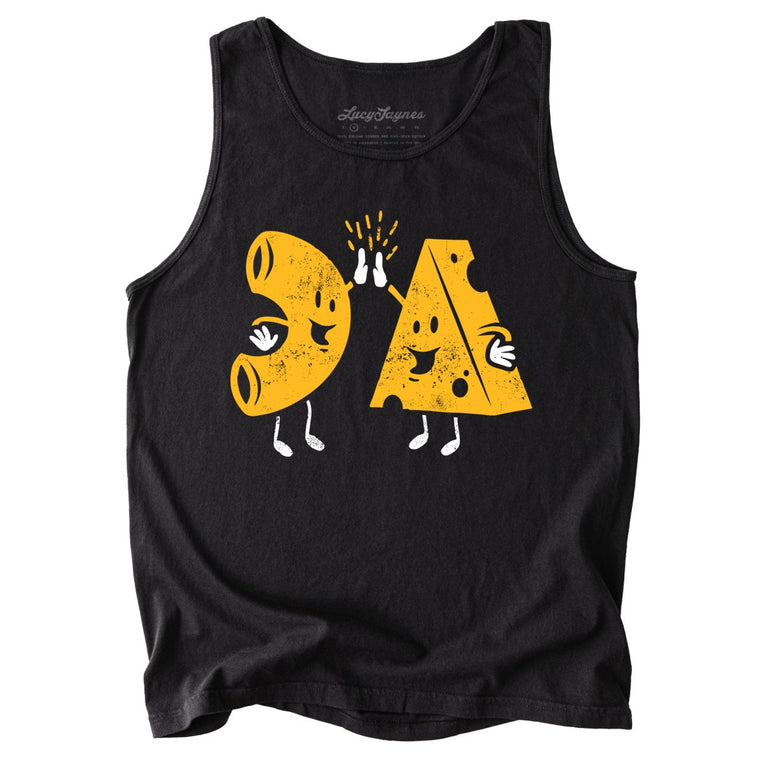 Mac And Cheese High Five Comfort Colors Graphic Tank Top - Black