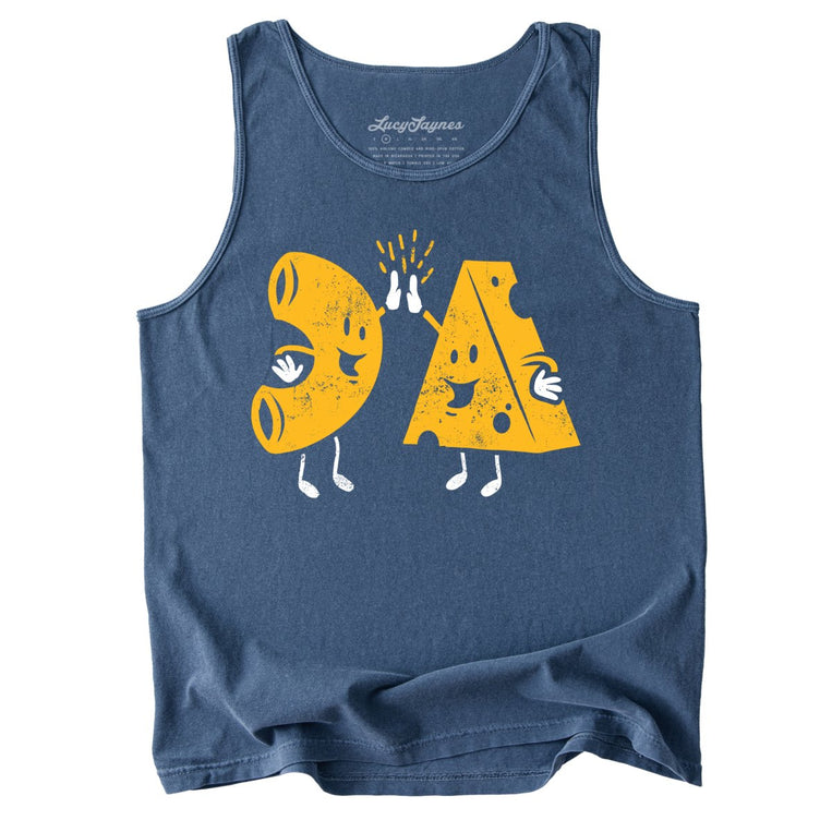 Mac And Cheese High Five Comfort Colors Graphic Tank Top - Denim