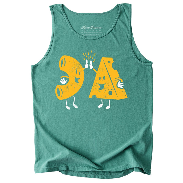 Mac And Cheese High Five Comfort Colors Graphic Tank Top - Light Green