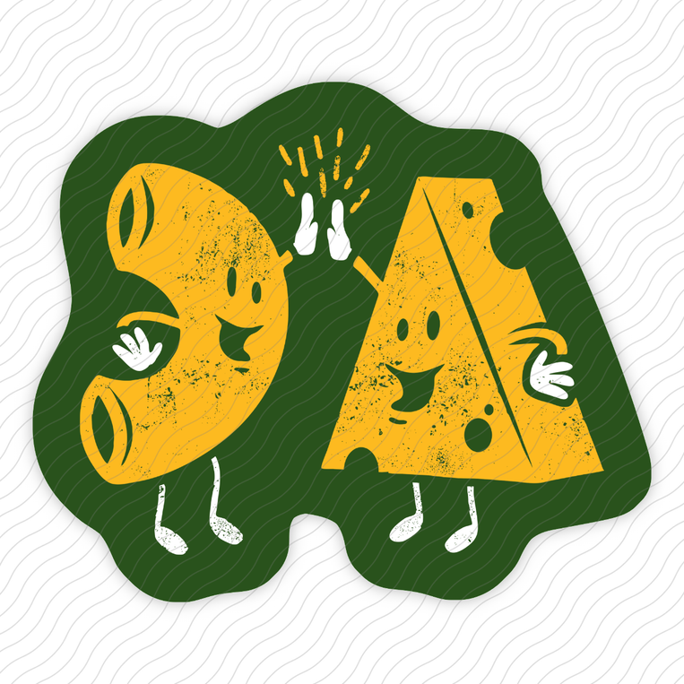 Mac And Cheese High Five - Sticker